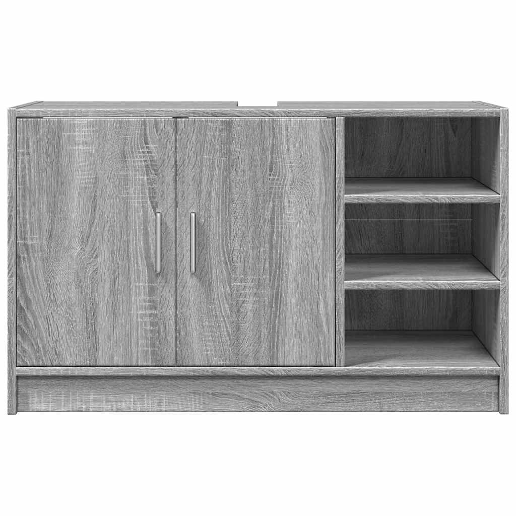 Armário de lavatório 90x29x55 cm derivados madeira cinza sonoma