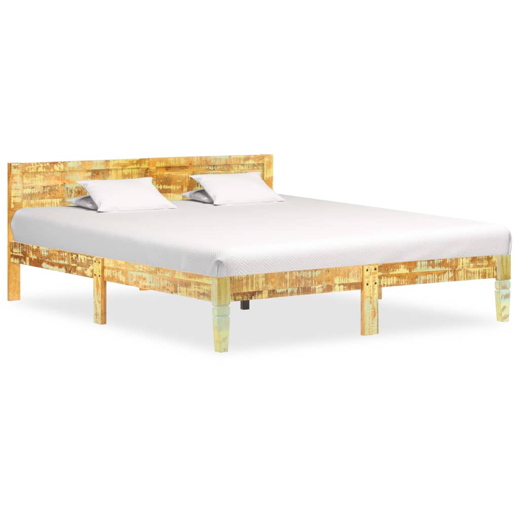 Estrutura de cama madeira recuperada maciça 180x200 cm