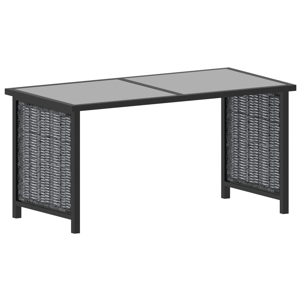 8 Pcs conjunto lounge de jardim c/ almofadões vime PE antracite
