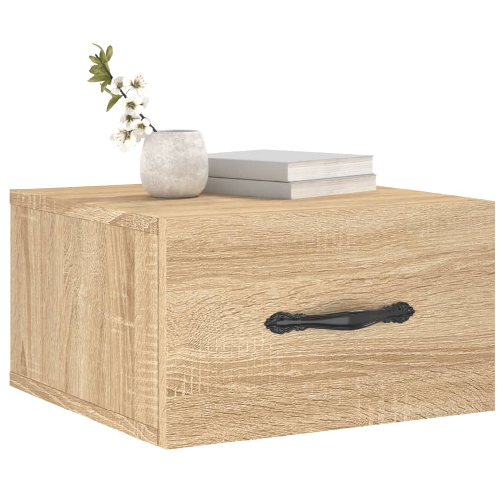 Mesa de cabeceira montagem na parede 35x35x20 cm cor sonoma