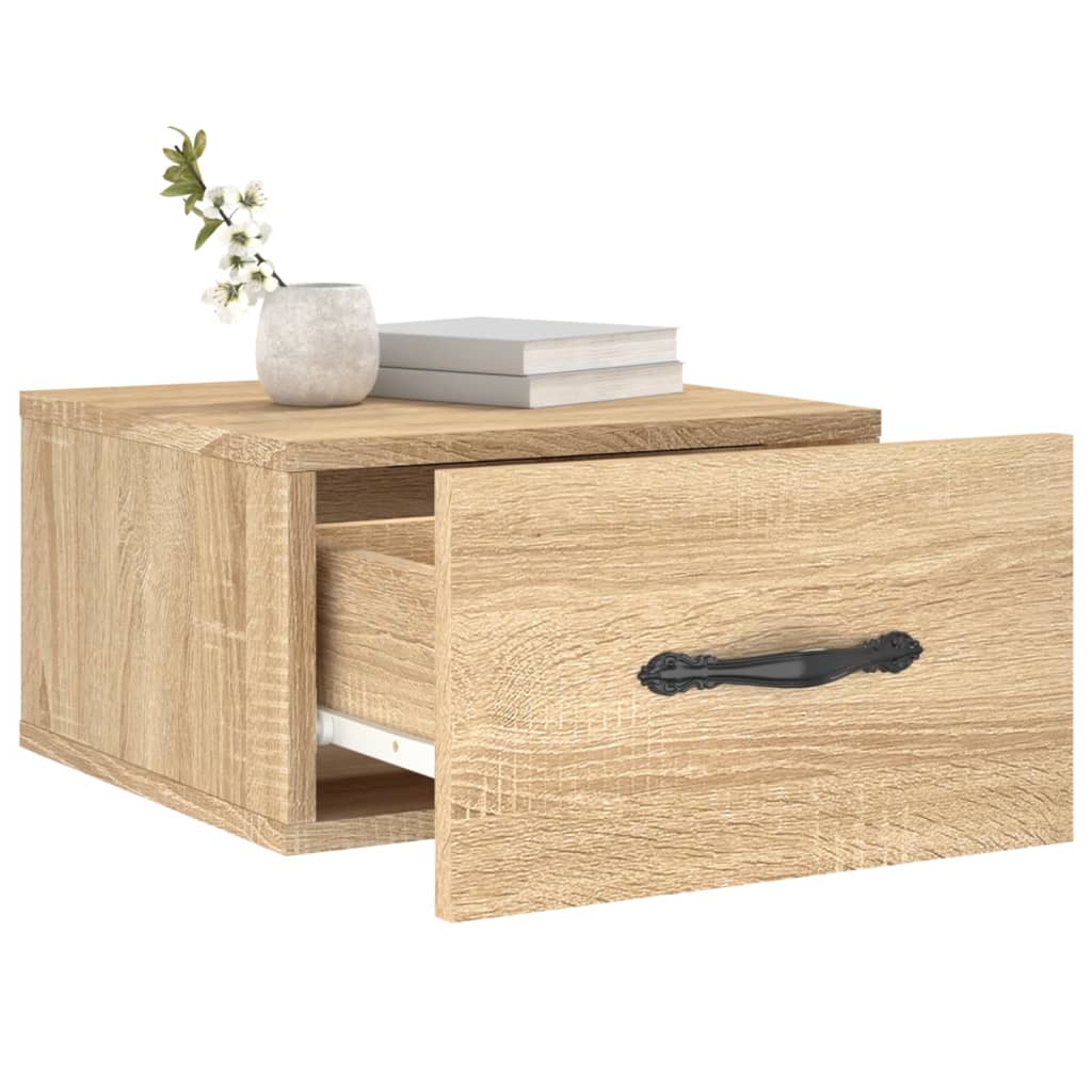 Mesa de cabeceira montagem na parede 35x35x20 cm cor sonoma