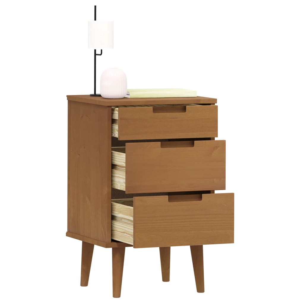 Mesa de cabeceira molde 40x35x65 cm pinho maciço castanho