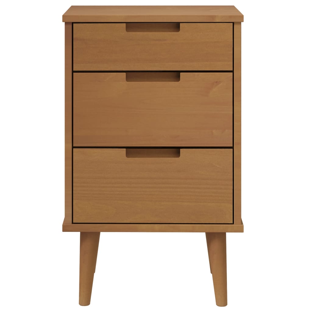Mesa de cabeceira molde 40x35x65 cm pinho maciço castanho