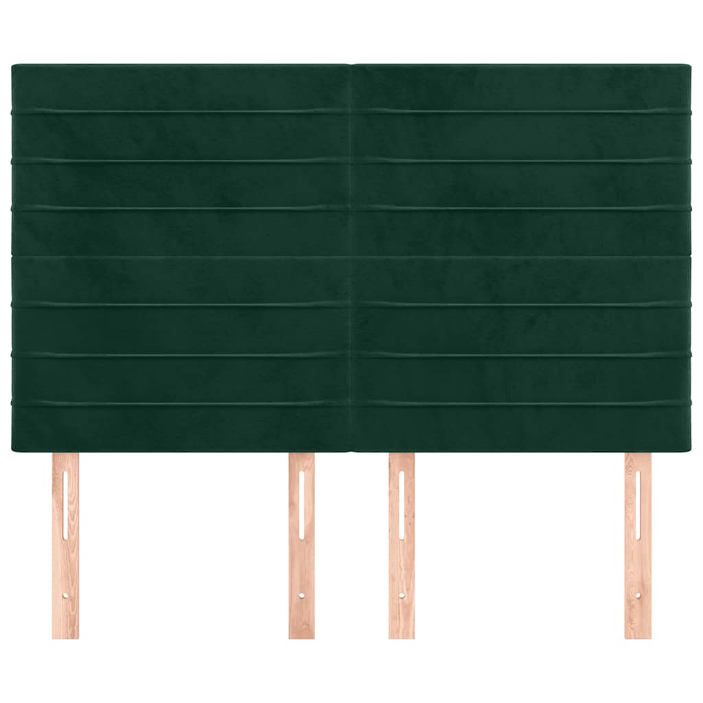 Cabeceira verde escuro 144x5x118/128 cm veludo