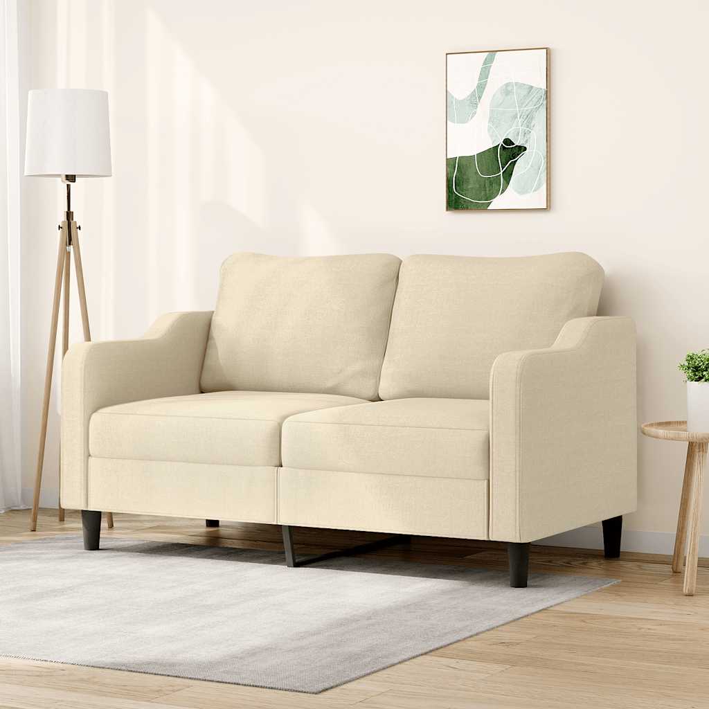 Sofá de 2 lugares tecido 140 cm cor creme