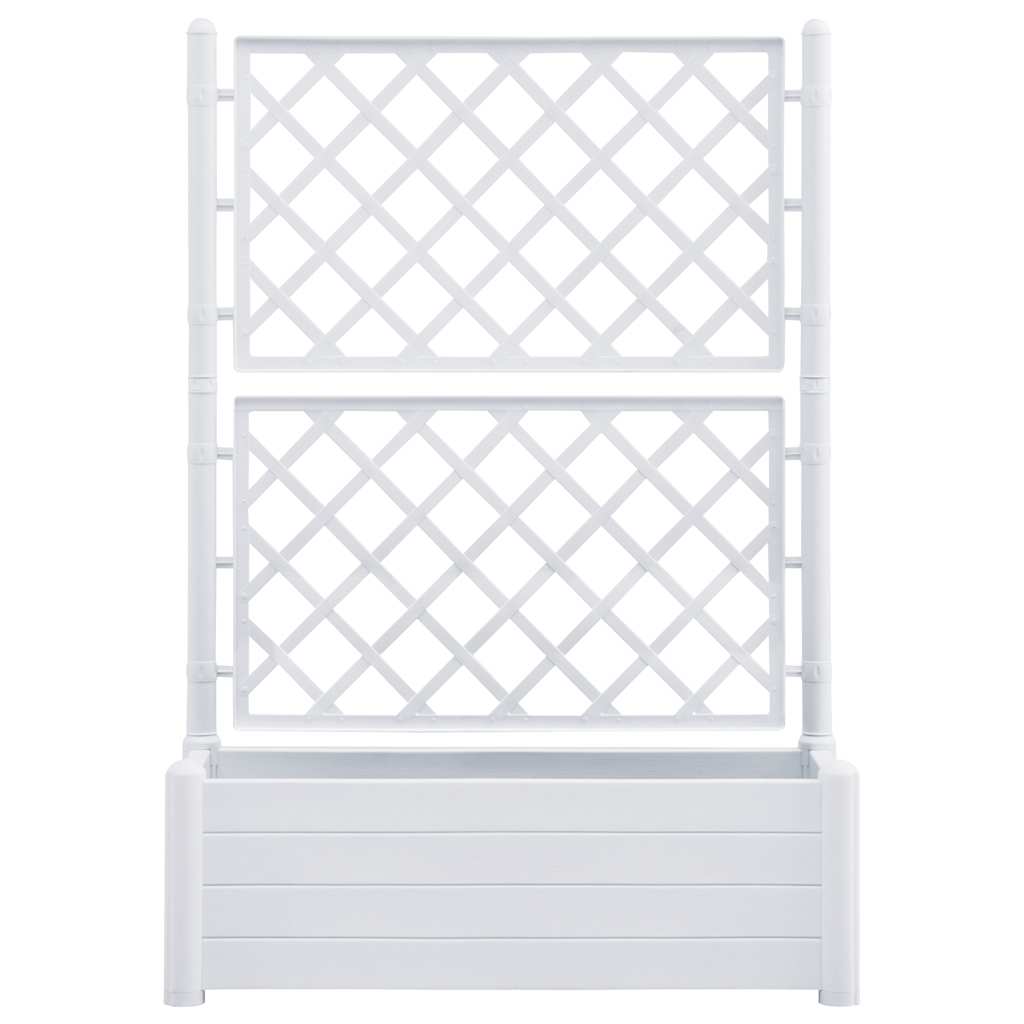 Vaso/floreira de jardim com treliça 100x43x142 cm PP branco