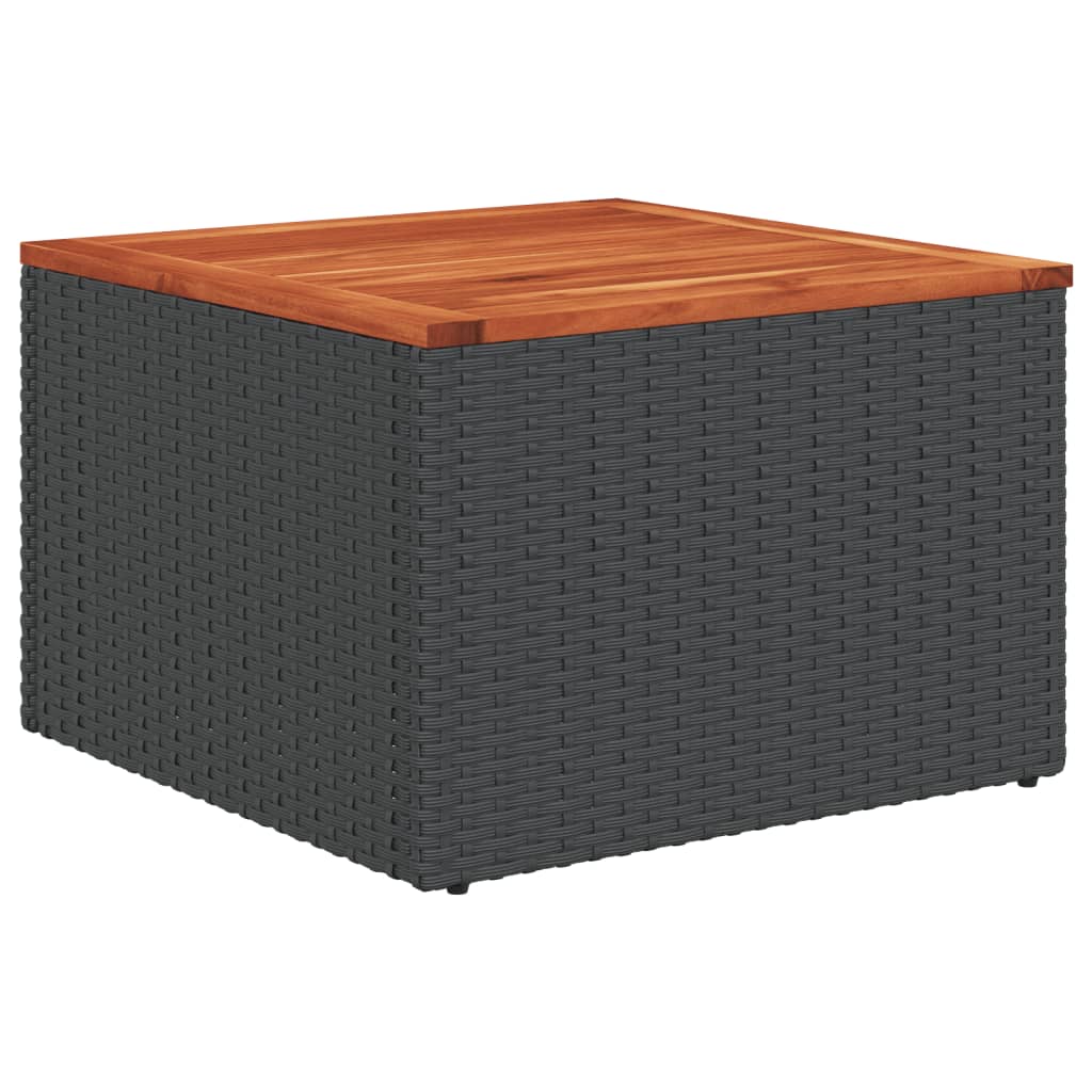 6 Pcs conjunto sofás de jardim c/ almofadões vime PE preto