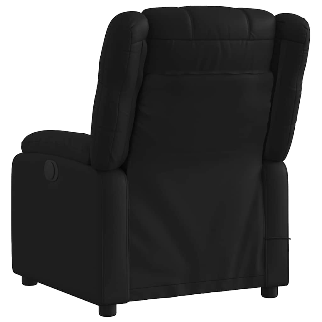 Poltrona de massagem reclinável em couro sintético preto