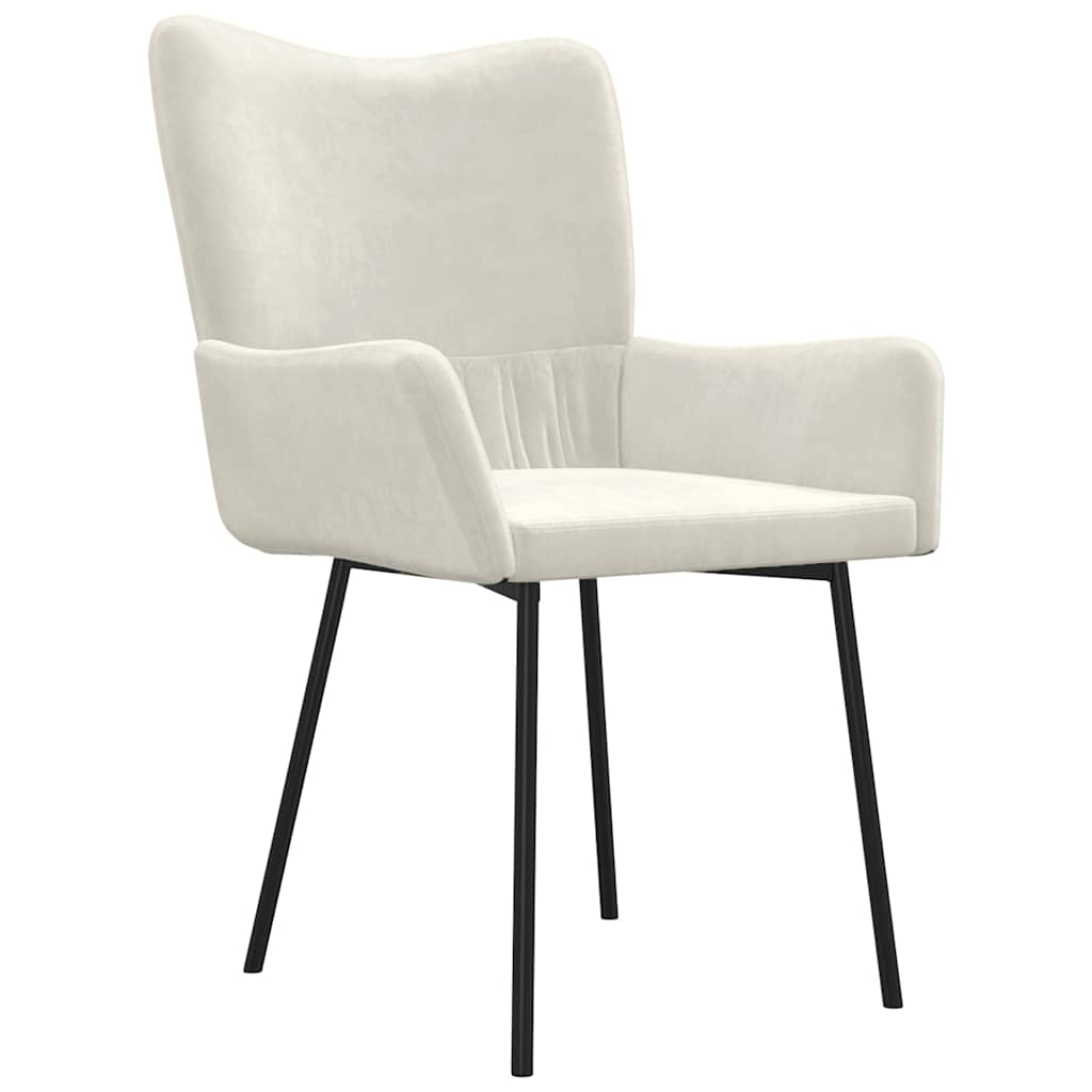 Cadeiras de jantar 2 pcs veludo cor creme