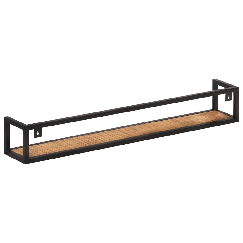 Prateleiras de parede 2 pcs 120 cm madeira de mangueira áspera