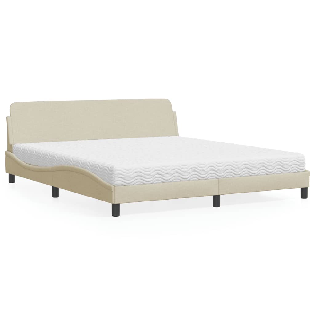 Cama com colchão dover 180x200 cm tecido cor creme