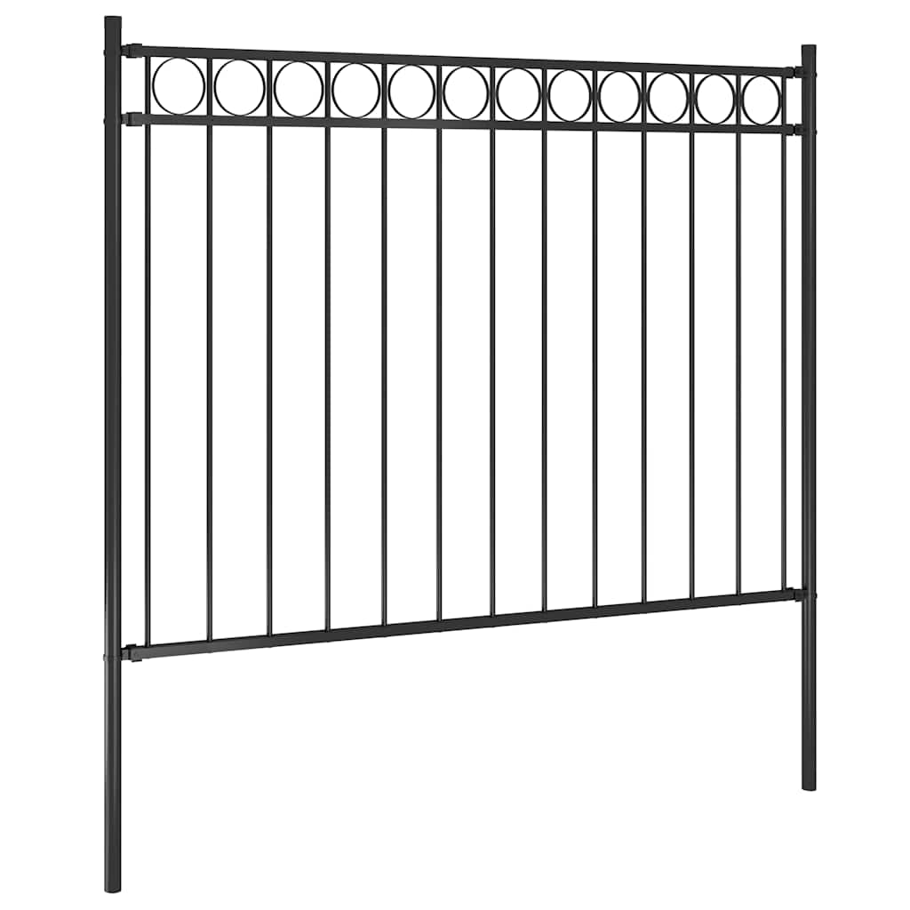 Cerca de jardim assen em aço, 1,7 x 1,2 m, preto