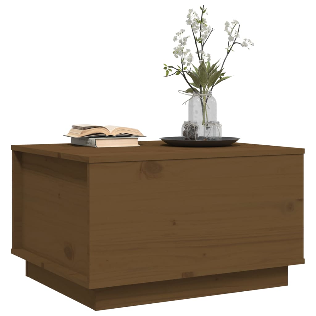 Mesa de centro 60x50x35 cm pinho maciço castanho mel