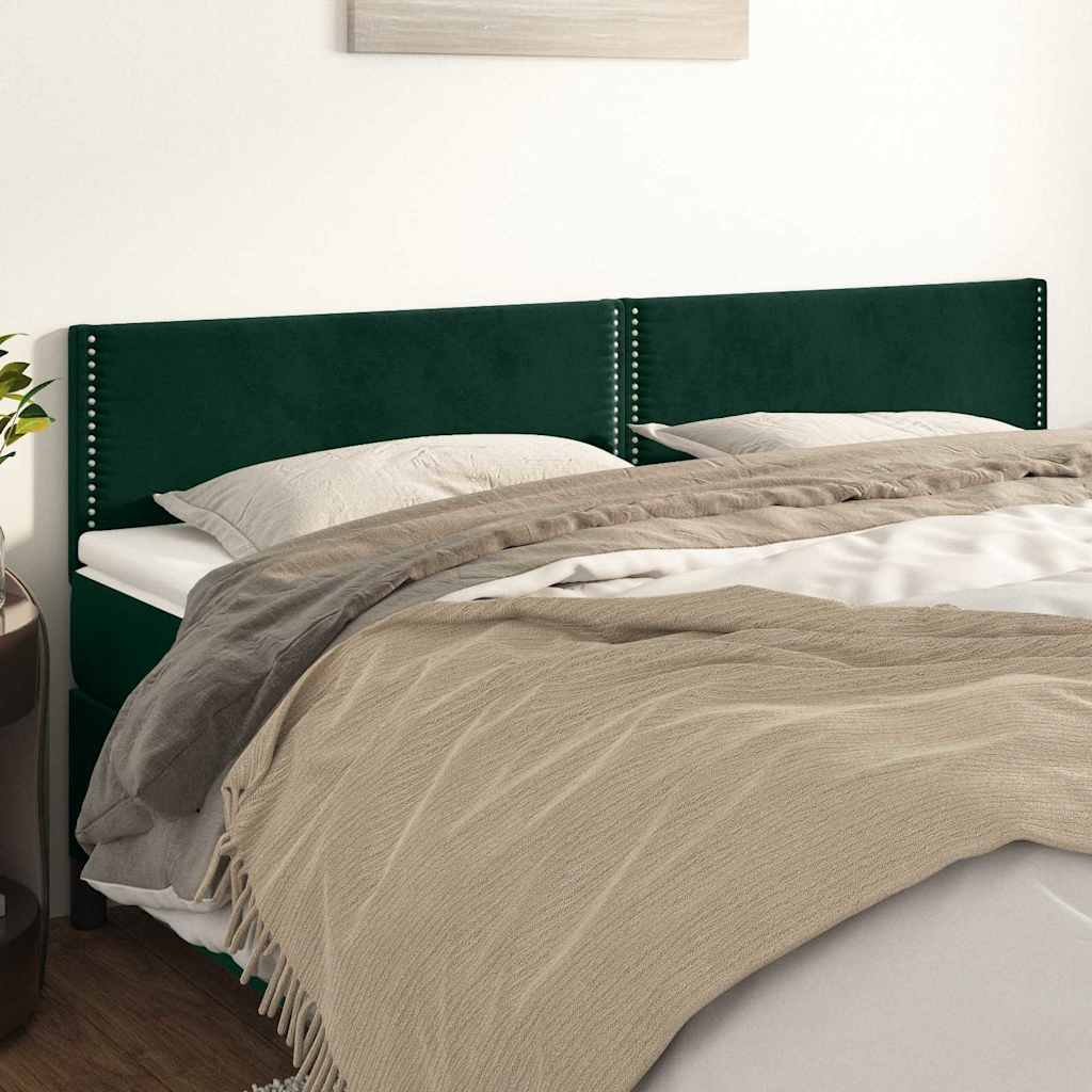 Cabeceiras verde-escuro 200x5x78/88 cm veludo
