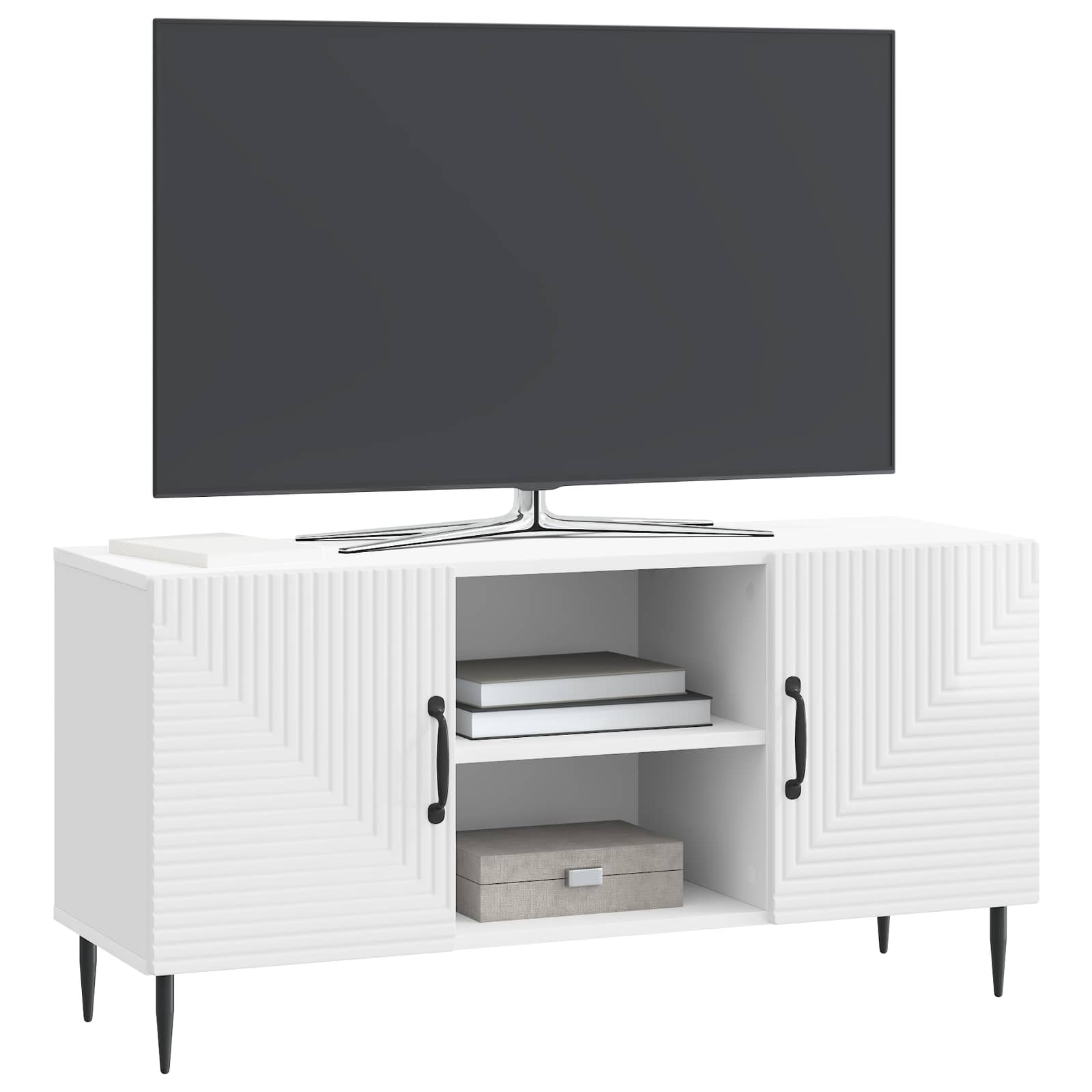 Gabinete para TV branco brilhante 102 x 34,5 x 50 cm