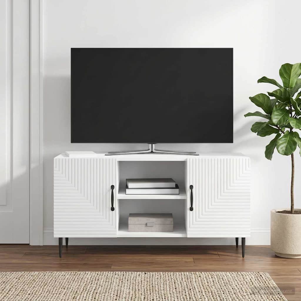 Gabinete para TV branco brilhante 102 x 34,5 x 50 cm