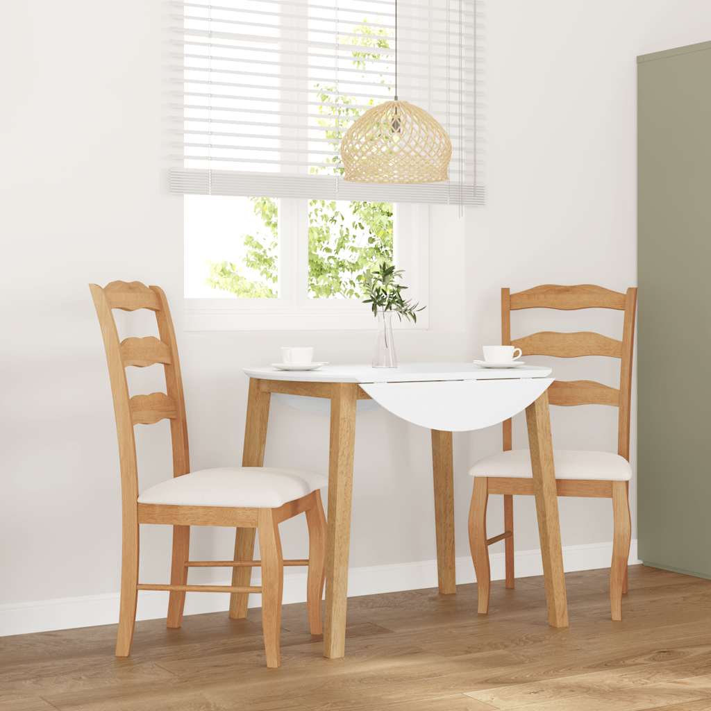 Cadeiras de jantar com almofadões 2 pcs madeira maciça natural