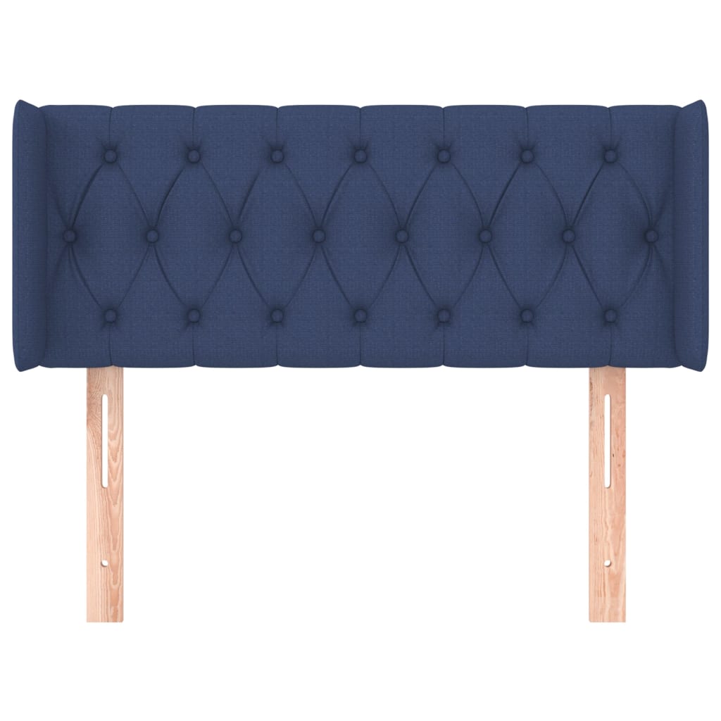 Cabeceira de cama c/ abas tecido 103x16x78/88 cm azul