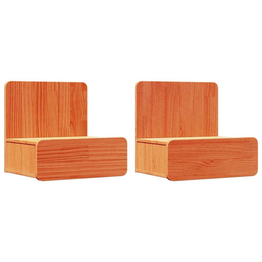 Mesa-de-cabeceira 2 unid. marrom cera 44 x 32,5 x 40 cm