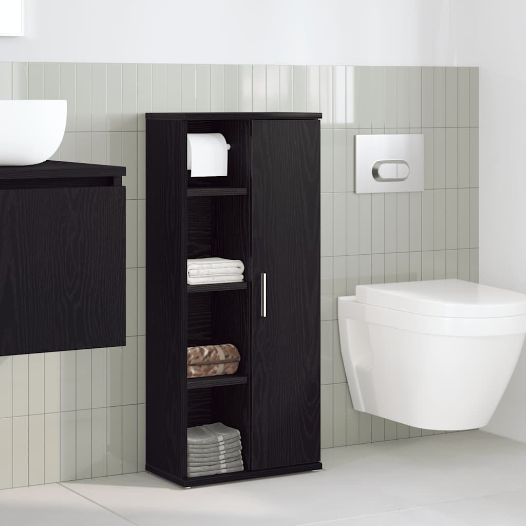 Móvel p/ casa de banho c/ suporte de rolos 39x22x90 cm preto