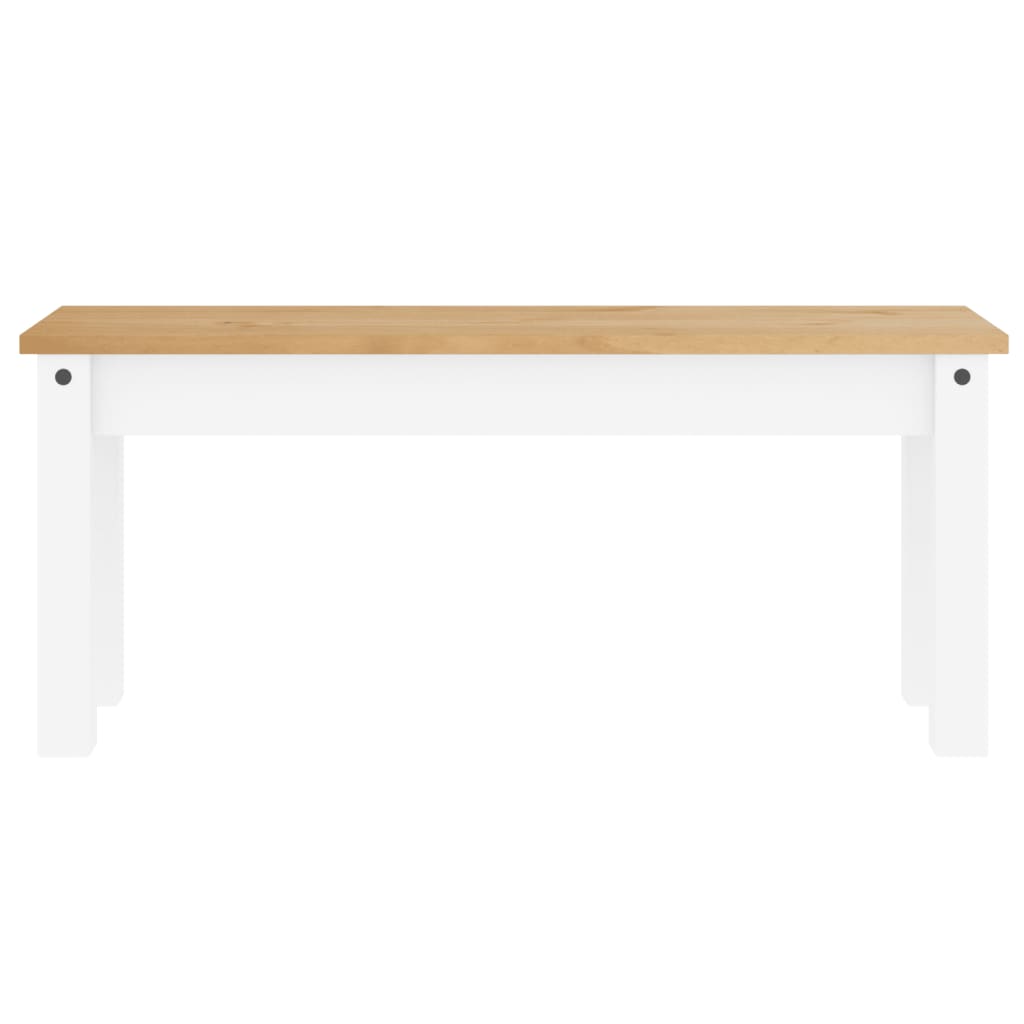 Banco panama 105x30x45 cm madeira de pinho maciça branco