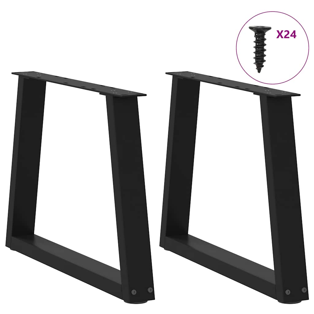 Pés para mesa de centro em v 2 peças preto 70x(42-43,3) cm aço