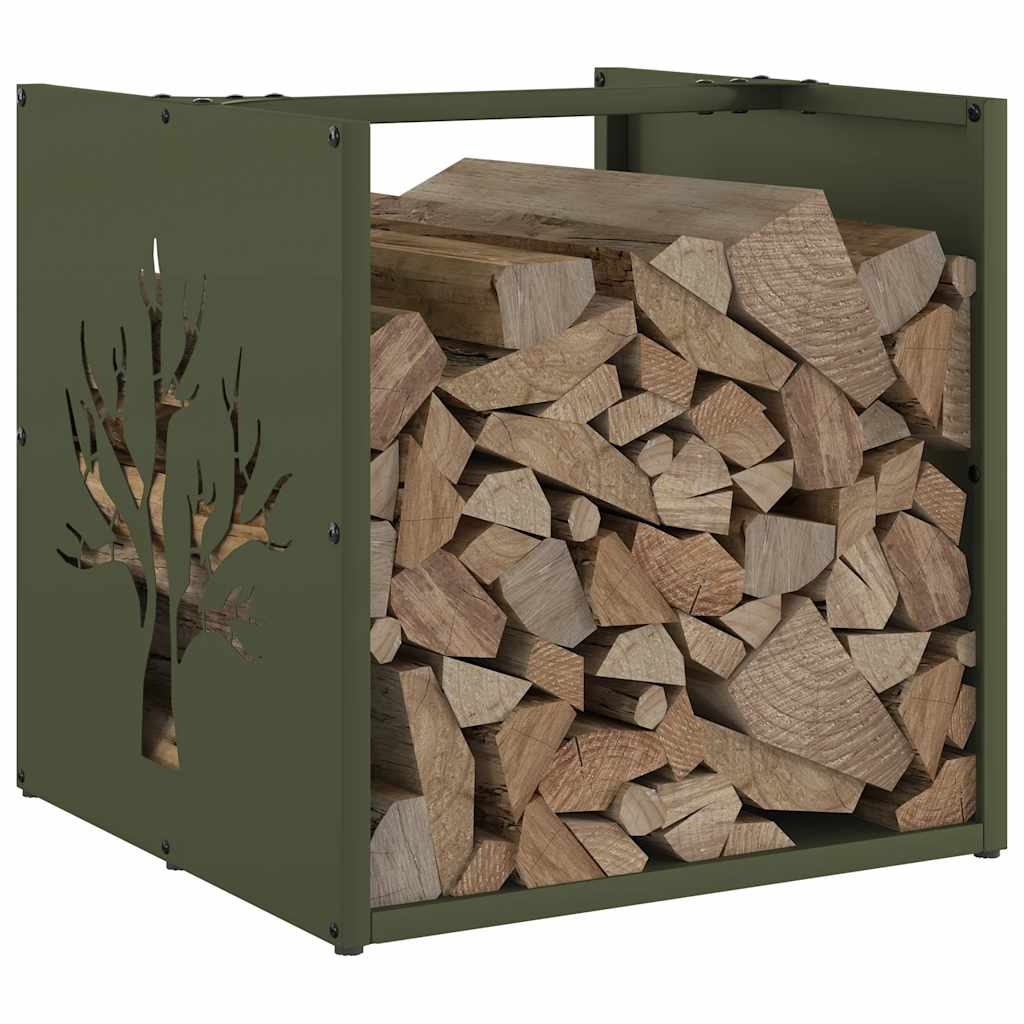 Suporte para lenha aço laminado a frio verde azeitona
