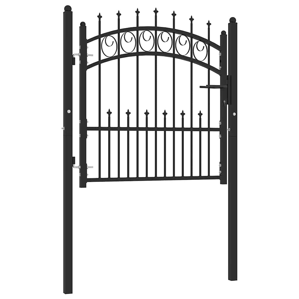 Portão de cerca emmen com pontas de aço 104x87 cm preto