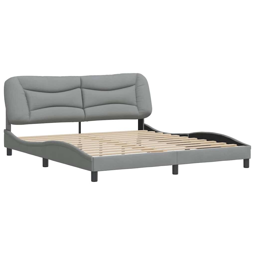 Estrutura de cama sem colchão hvar 180x200 cm tecido cinzento-claro