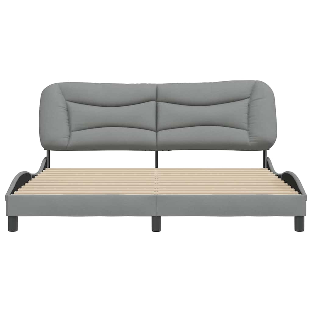 Estrutura de cama sem colchão hvar 180x200 cm tecido cinzento-claro