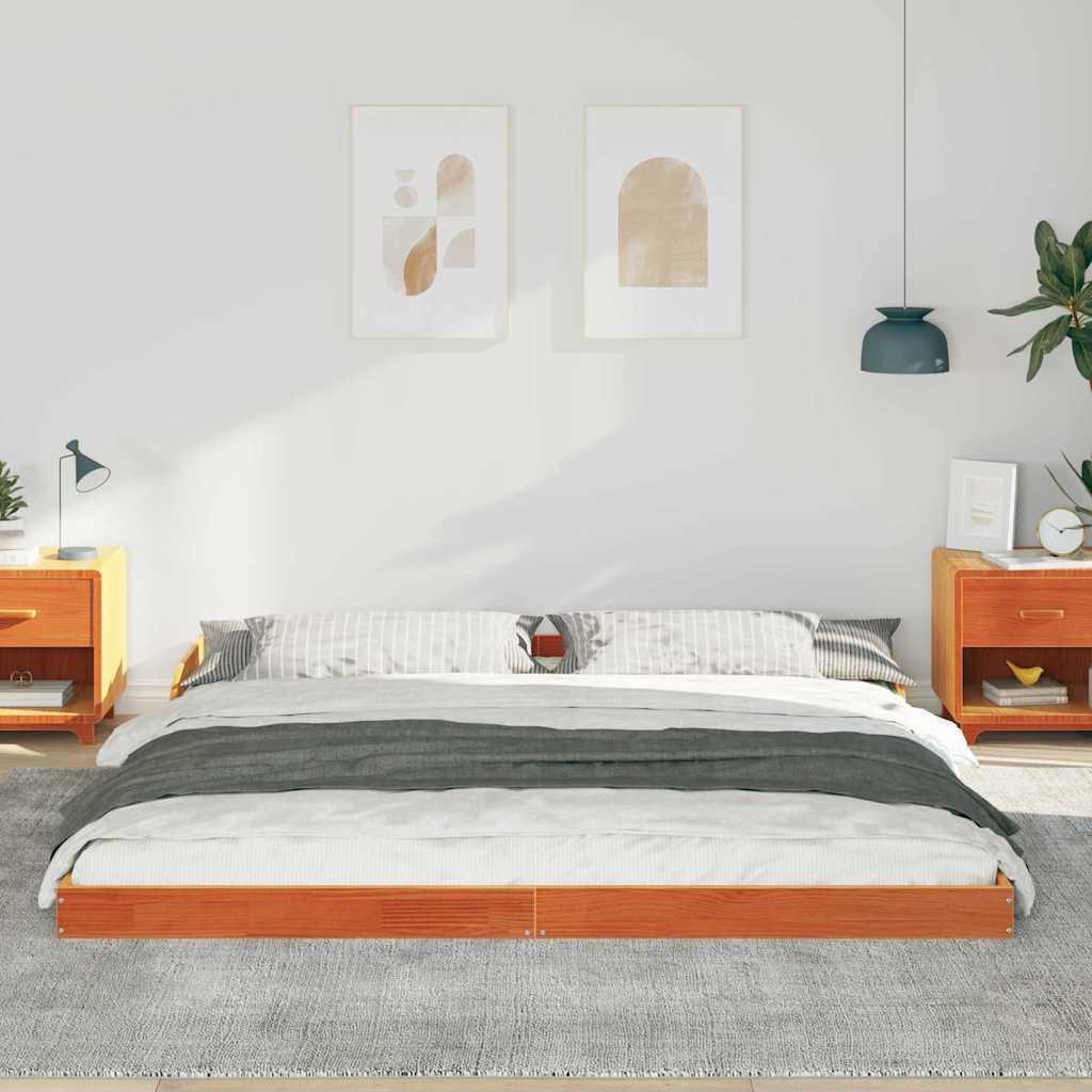 Estrutura da cama marrom cera 200 x 200 cm