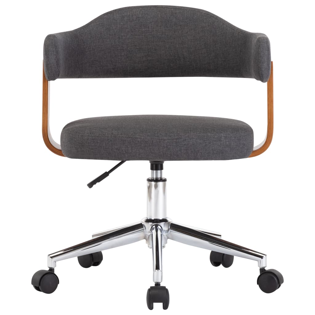 Cadeiras jantar giratórias 2pcs madeira curvada/tecido cinzento