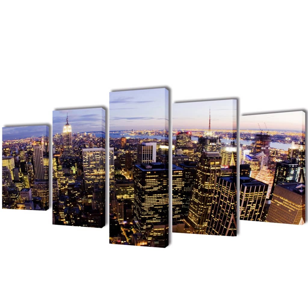 Políptico com impressão vista horizonte de nova iorque 200 x 100 cm