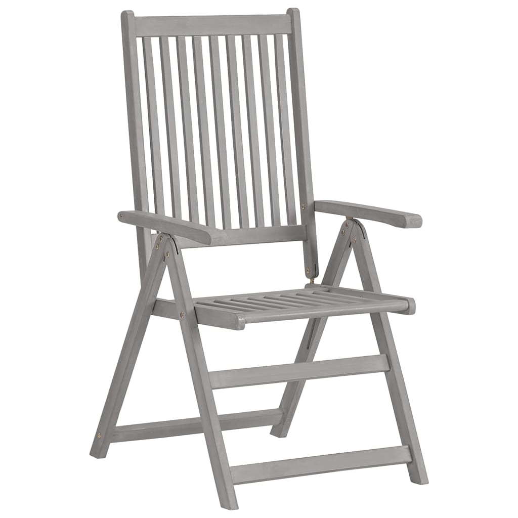 Cadeiras jardim reclináveis c/ almofadões 3 pcs acácia maciça