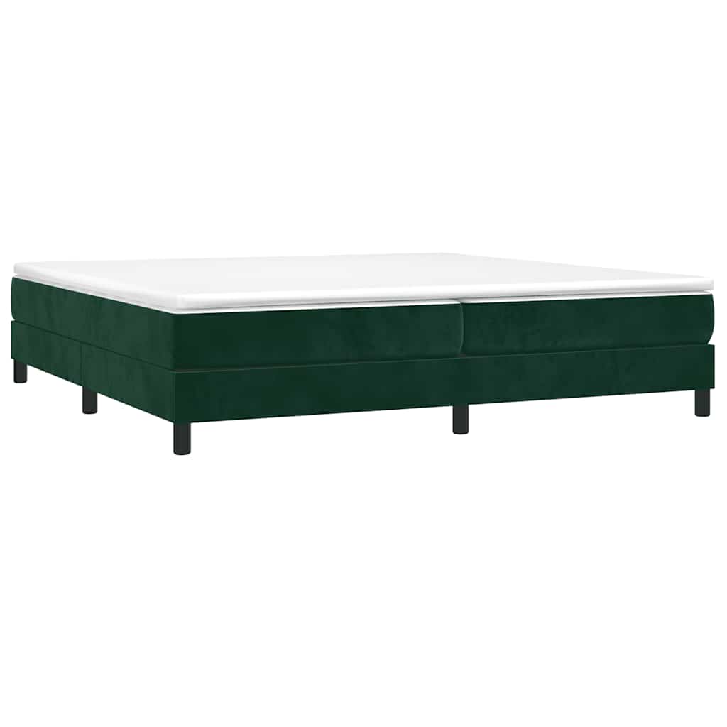 Estrutura de cama com molas 200x200 cm veludo verde-escuro