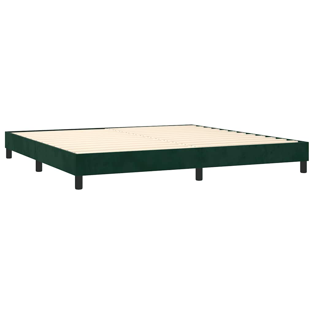 Estrutura de cama com molas 200x200 cm veludo verde-escuro