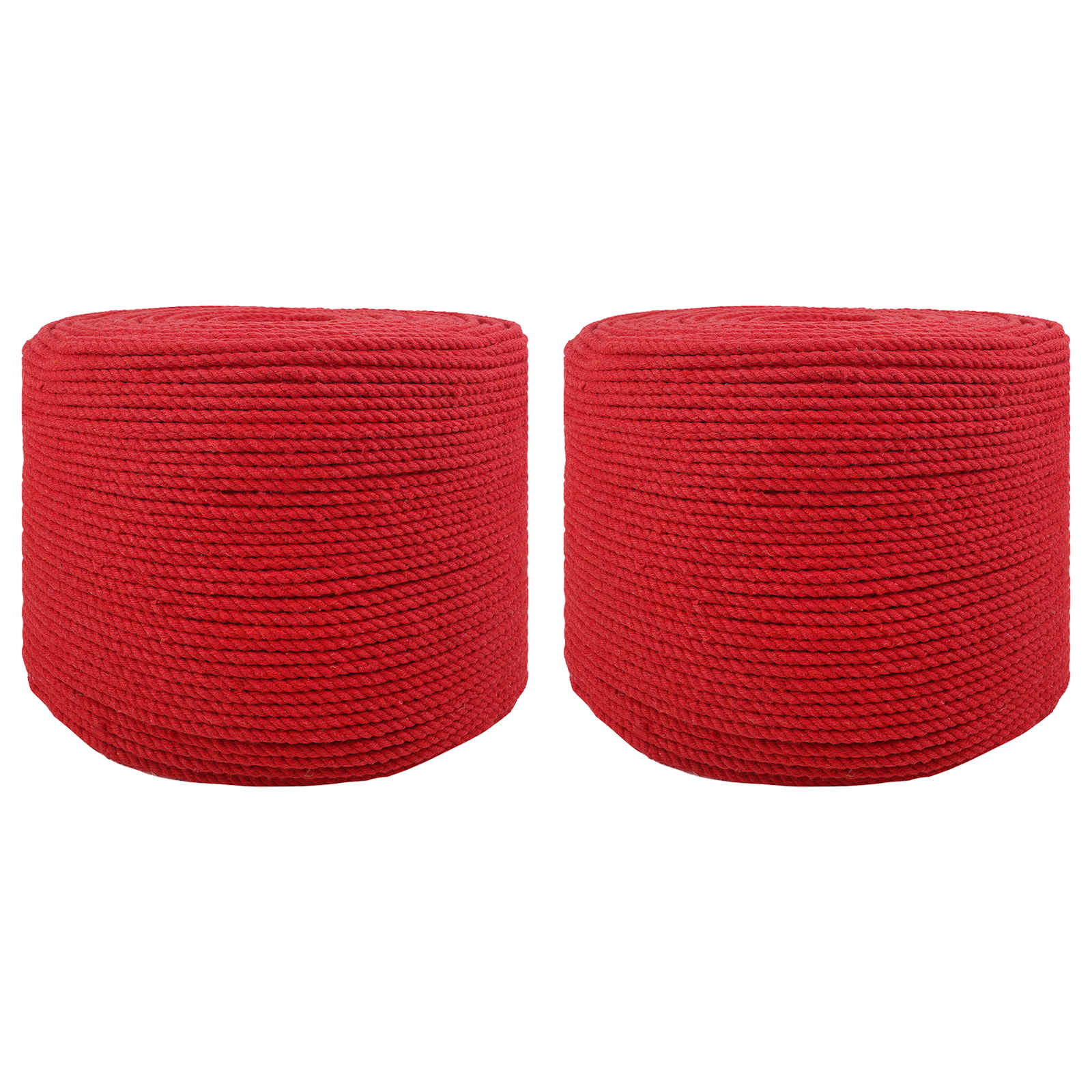 Cordão de algodão 2 unid. 2 mm 100 m vermelho 100% algodão