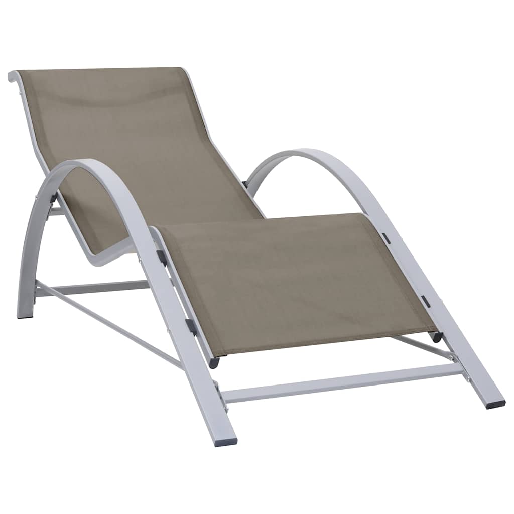 Espreguiçadeiras com mesa 2 pcs alumínio cinzento-acastanhado