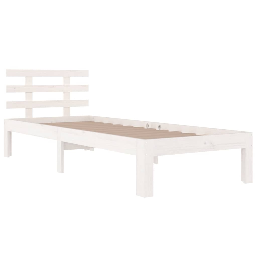 Estrutura cama pequena solteiro 75x190 cm madeira maciça branco
