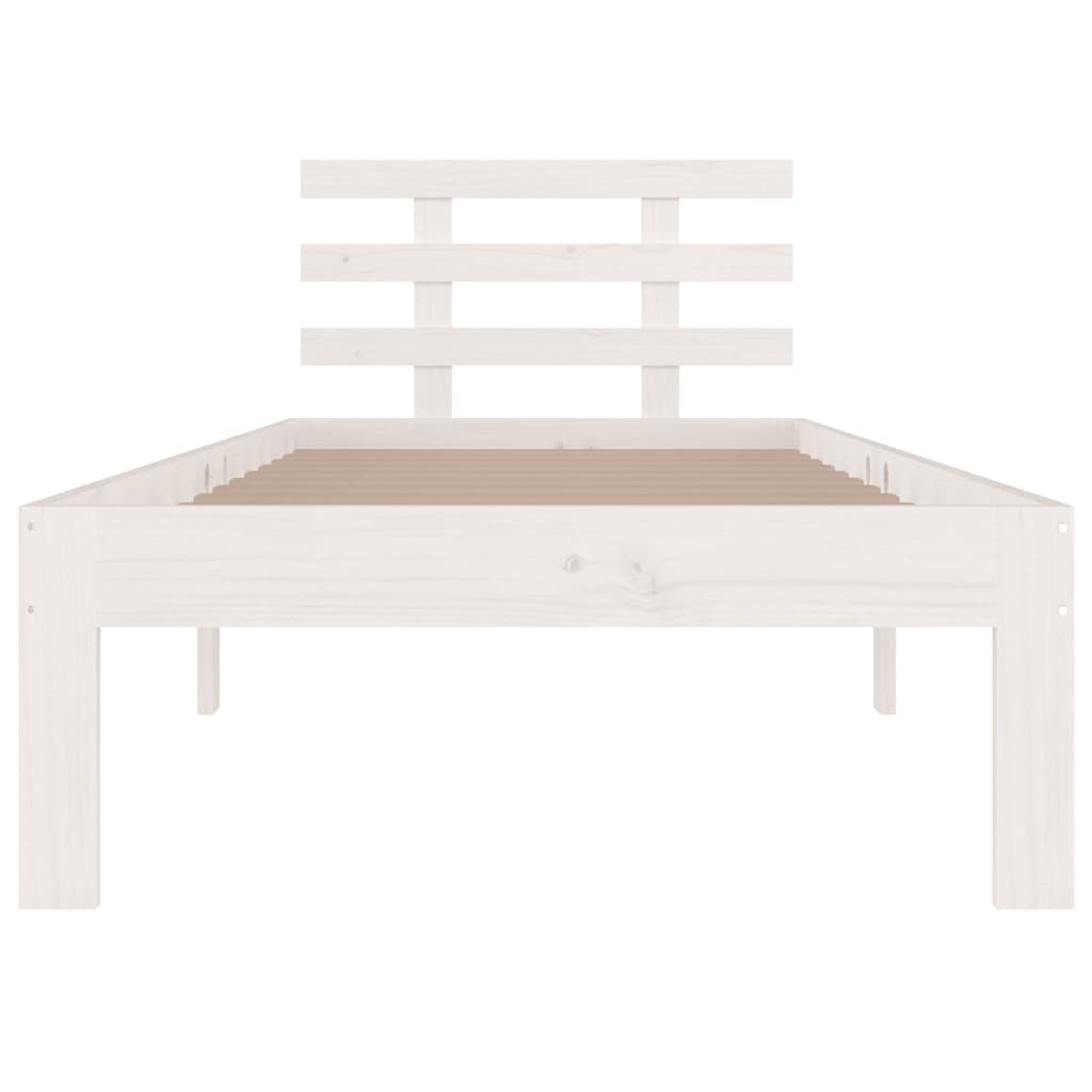 Estrutura cama pequena solteiro 75x190 cm madeira maciça branco