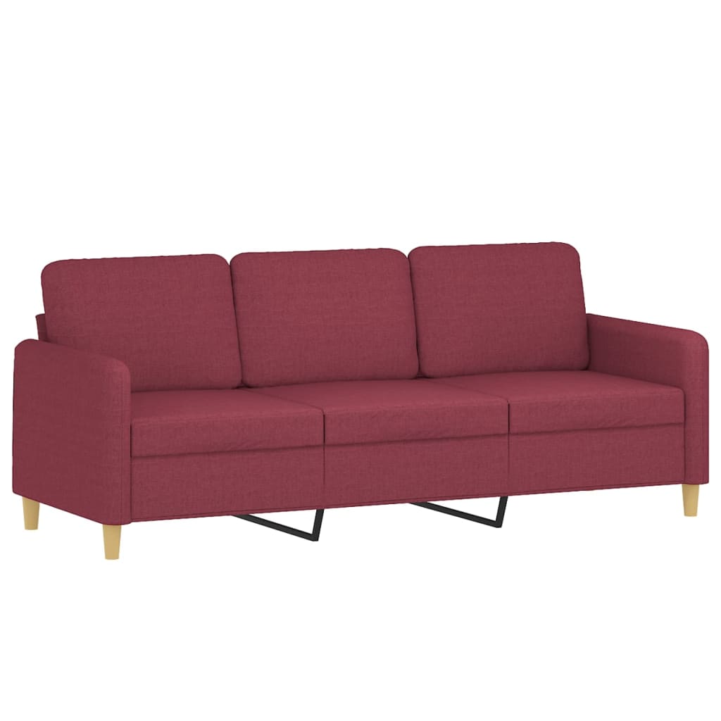 2 Pcs conjunto de sofás com almofadões tecido vermelho tinto