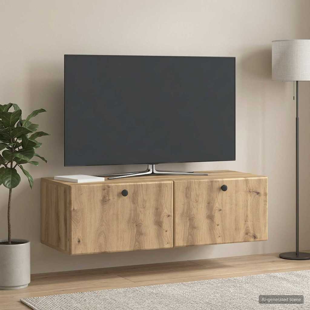 Gabinete de TV de parede 98 x 41 x 30 cm carvalho arttisan