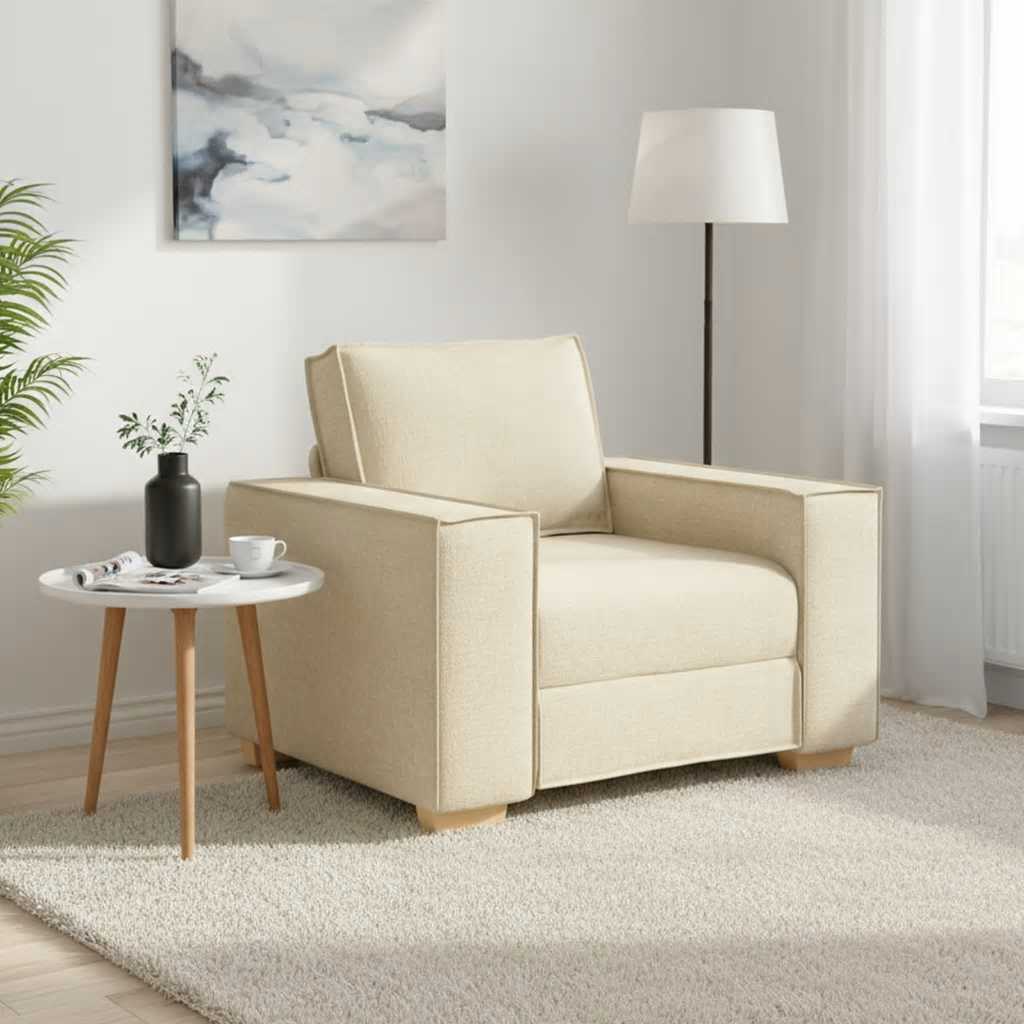 Sofá-cadeira creme 100x78x84 cm tecido