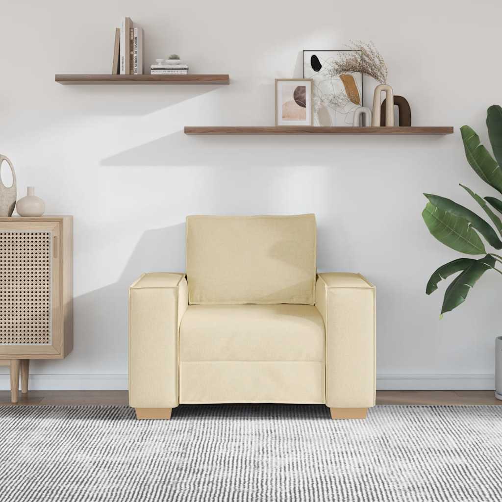 Sofá-cadeira creme 100x78x84 cm tecido