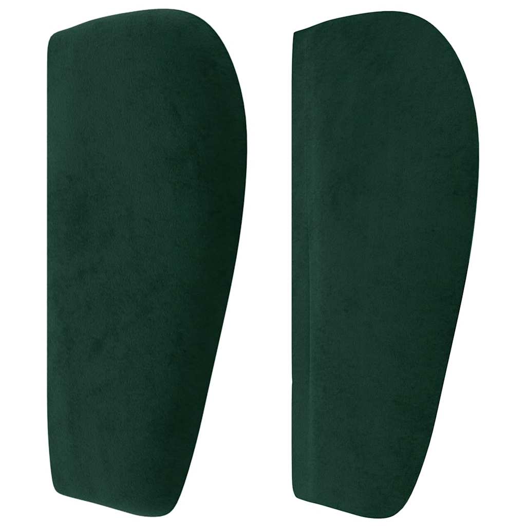 Cabeceira de cama c/ abas veludo 93x23x78/88 cm verde-escuro