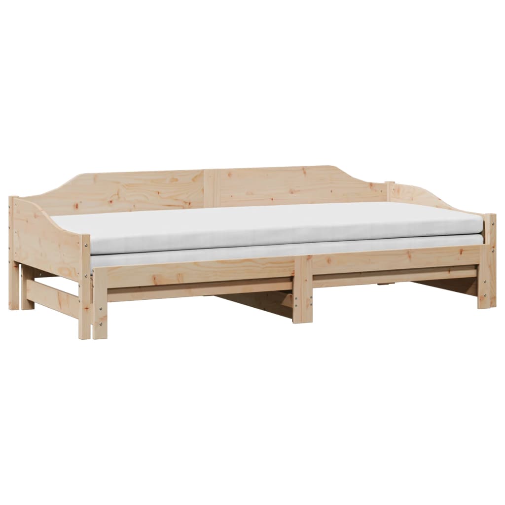 Sofá-cama com gavetão 90x190 cm madeira de pinho maciça