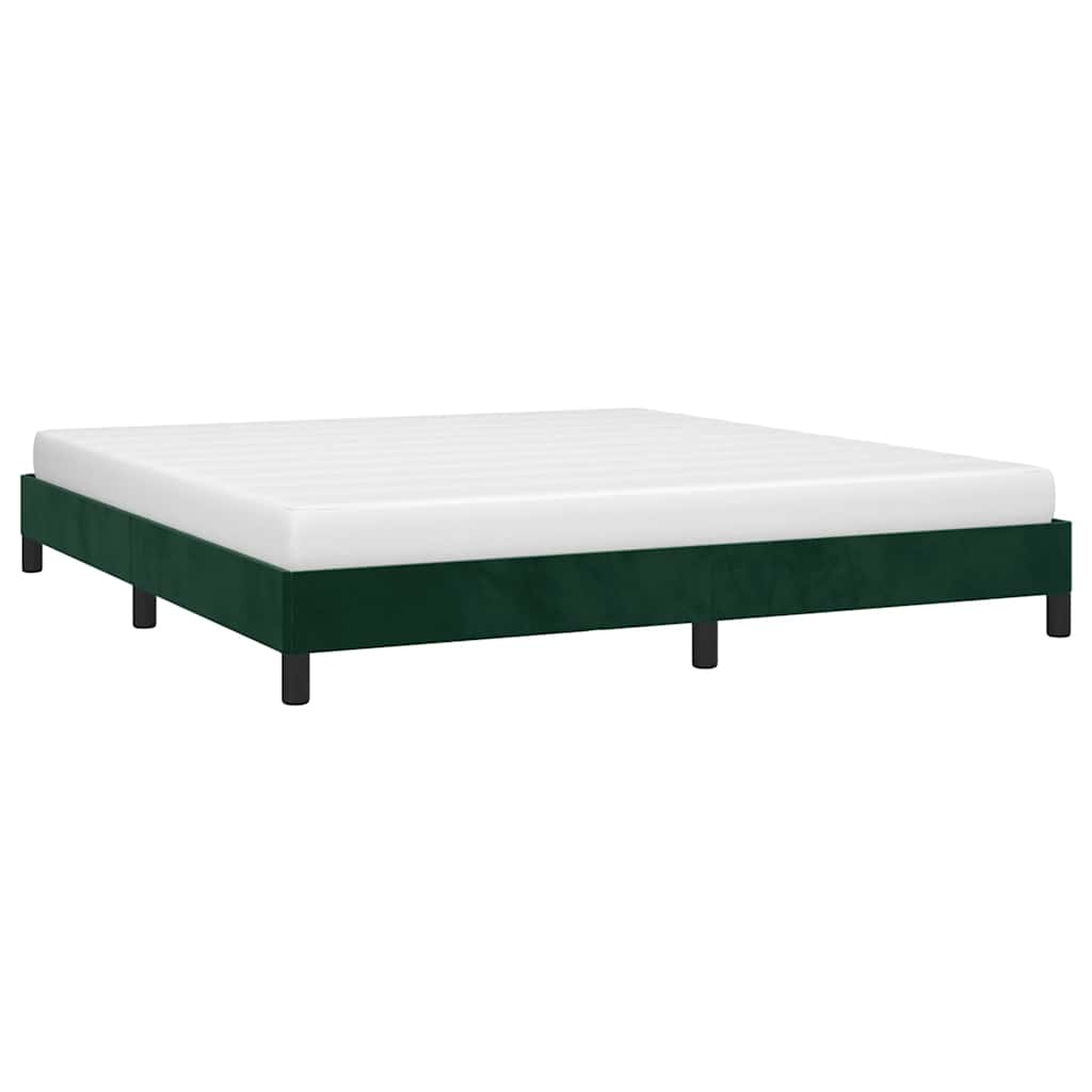 Estrutura de cama sem colchão 180x200 cm veludo verde-escuro