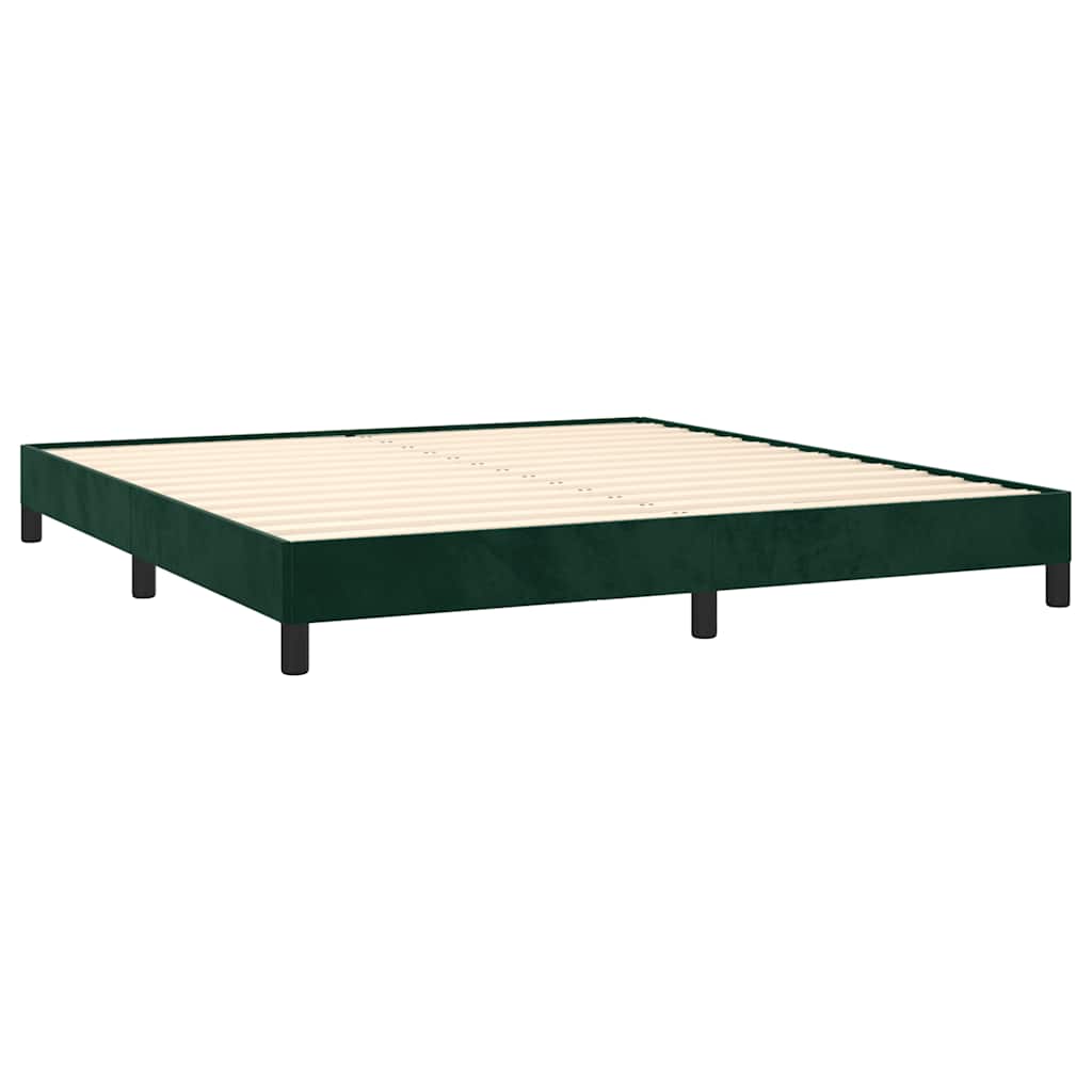 Estrutura de cama sem colchão 180x200 cm veludo verde-escuro
