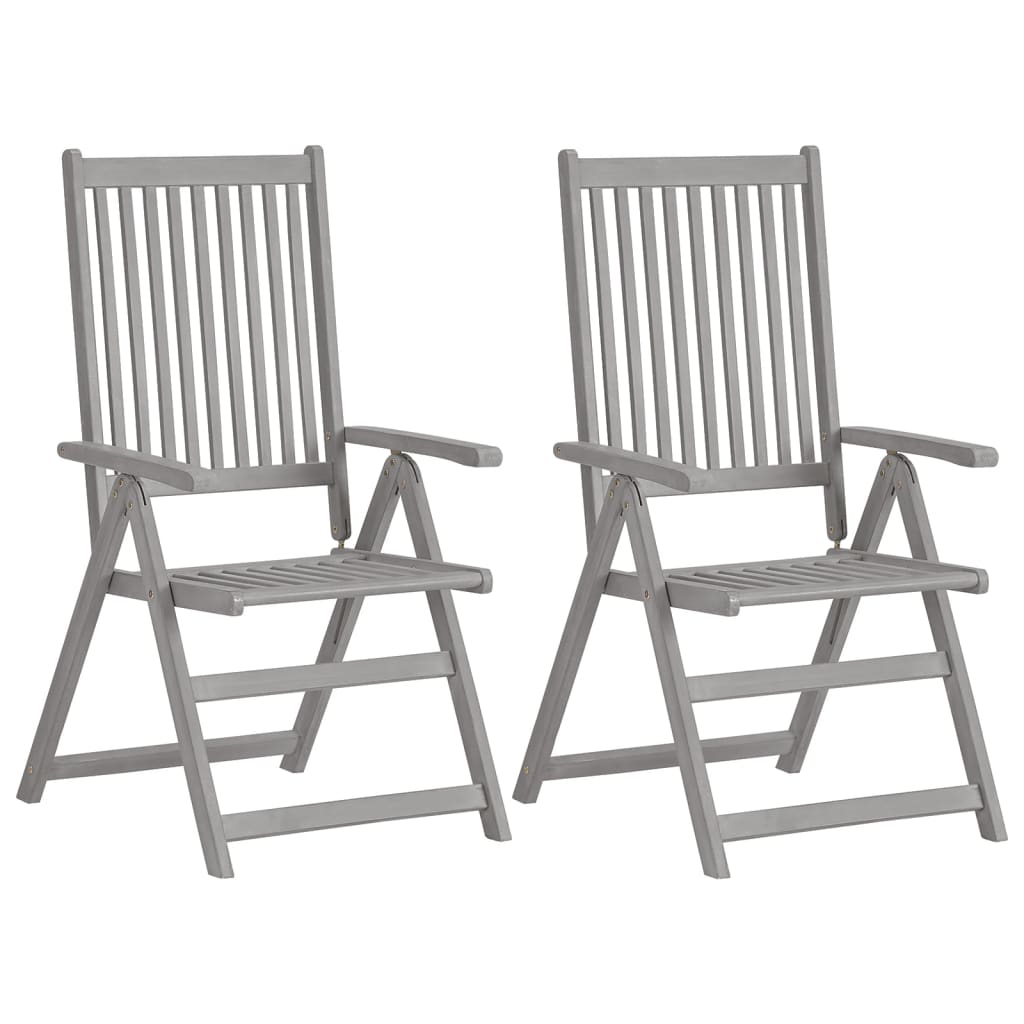 Cadeiras jardim reclináveis c/ almofadões 2 pcs acácia maciça