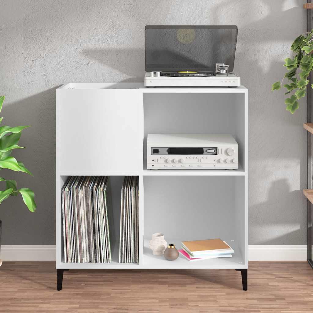 Armário para discos 84,5x38x89 cm derivados de madeira branco